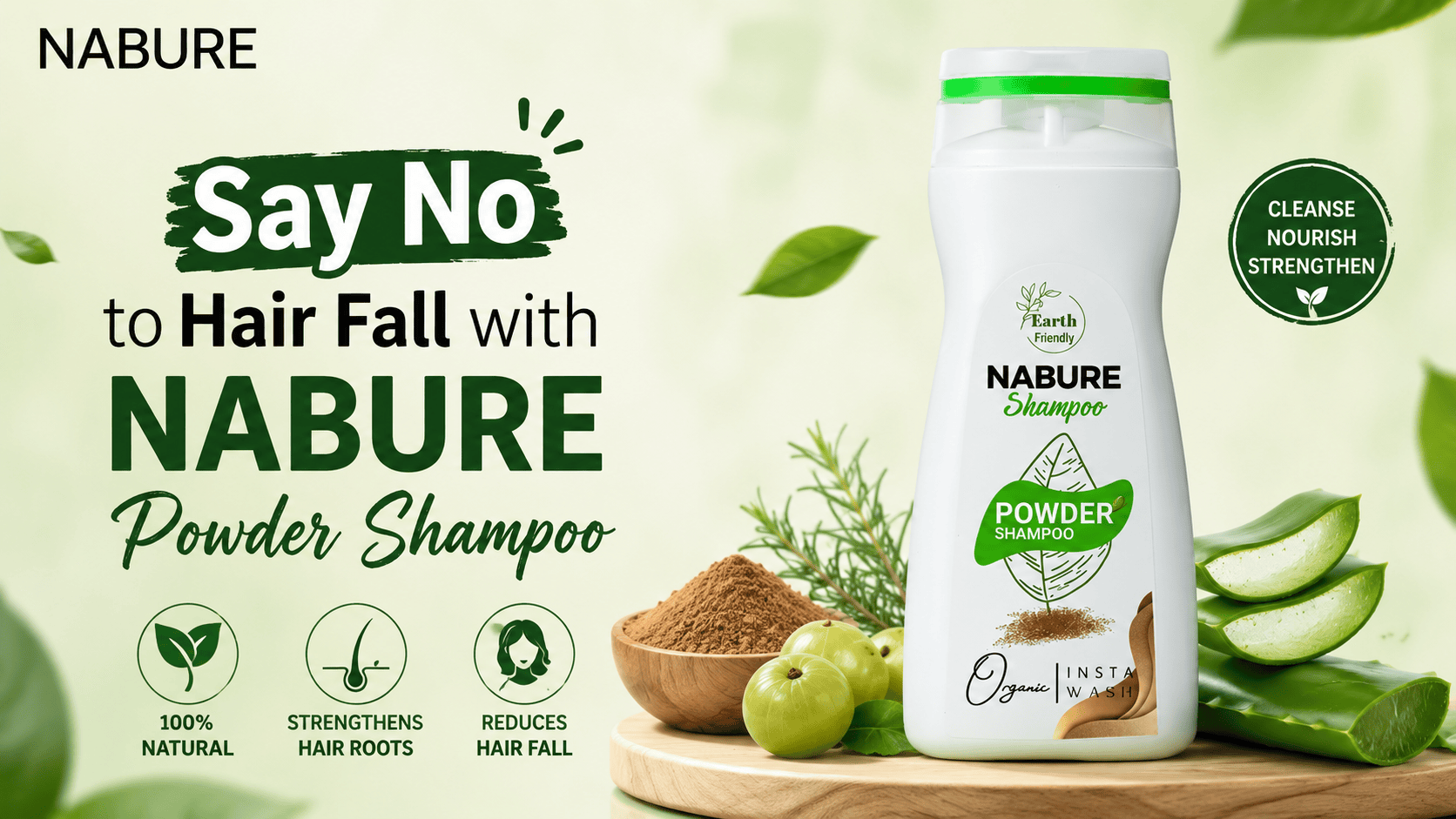 Say No to Hair Fall with NABURE Powder Shampoo